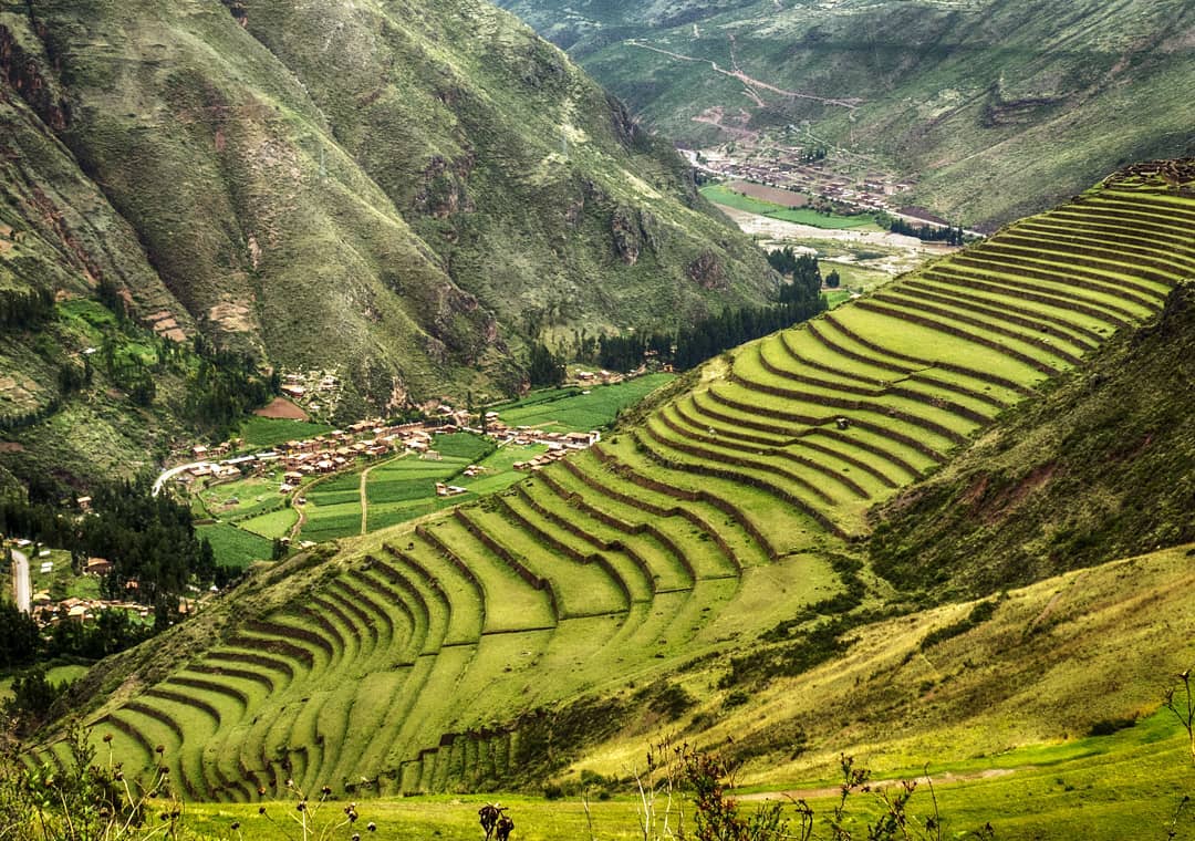 Detailed Inca stonework and architecture in Machu Picchu city