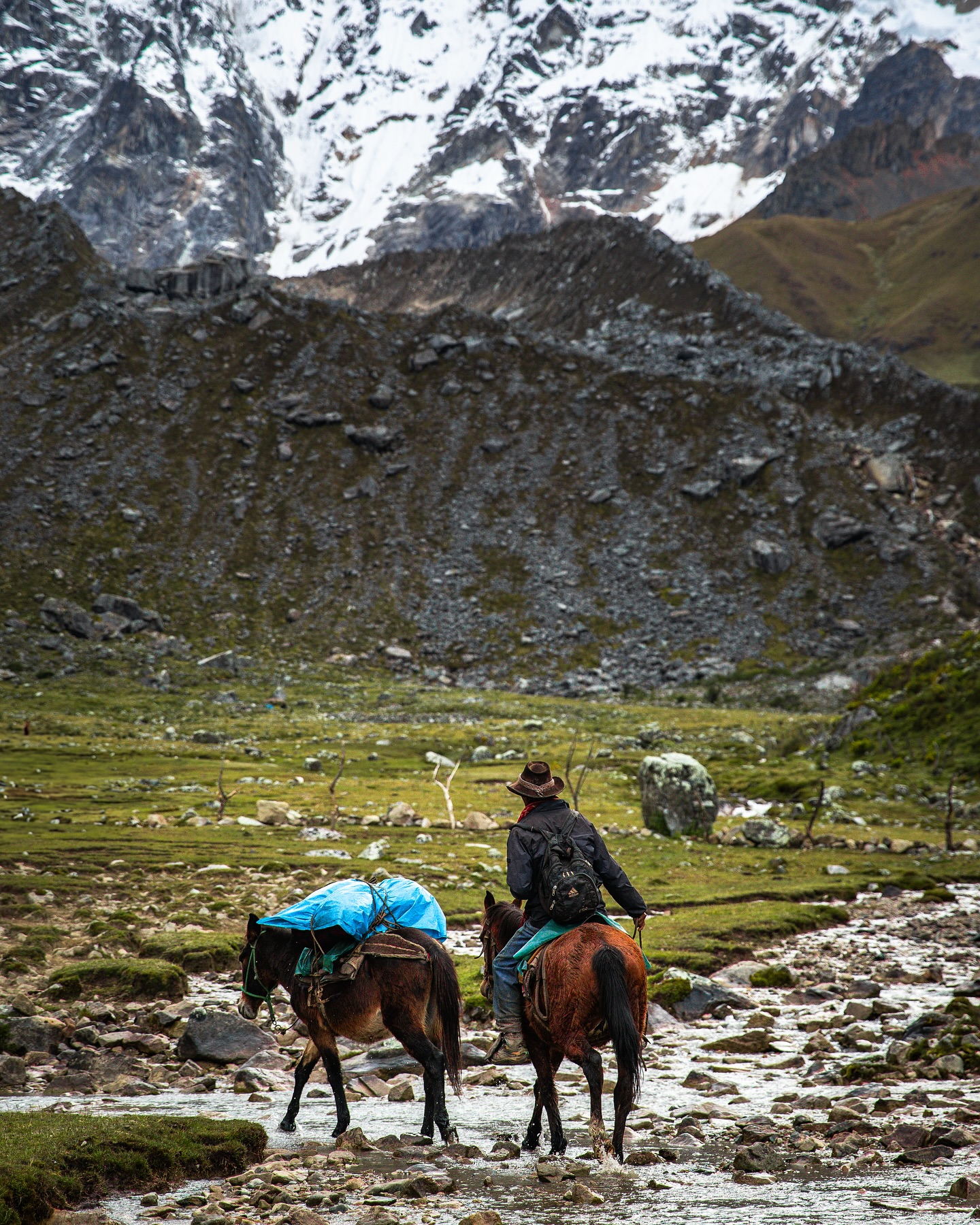 Hiking towards Salkantay Pass